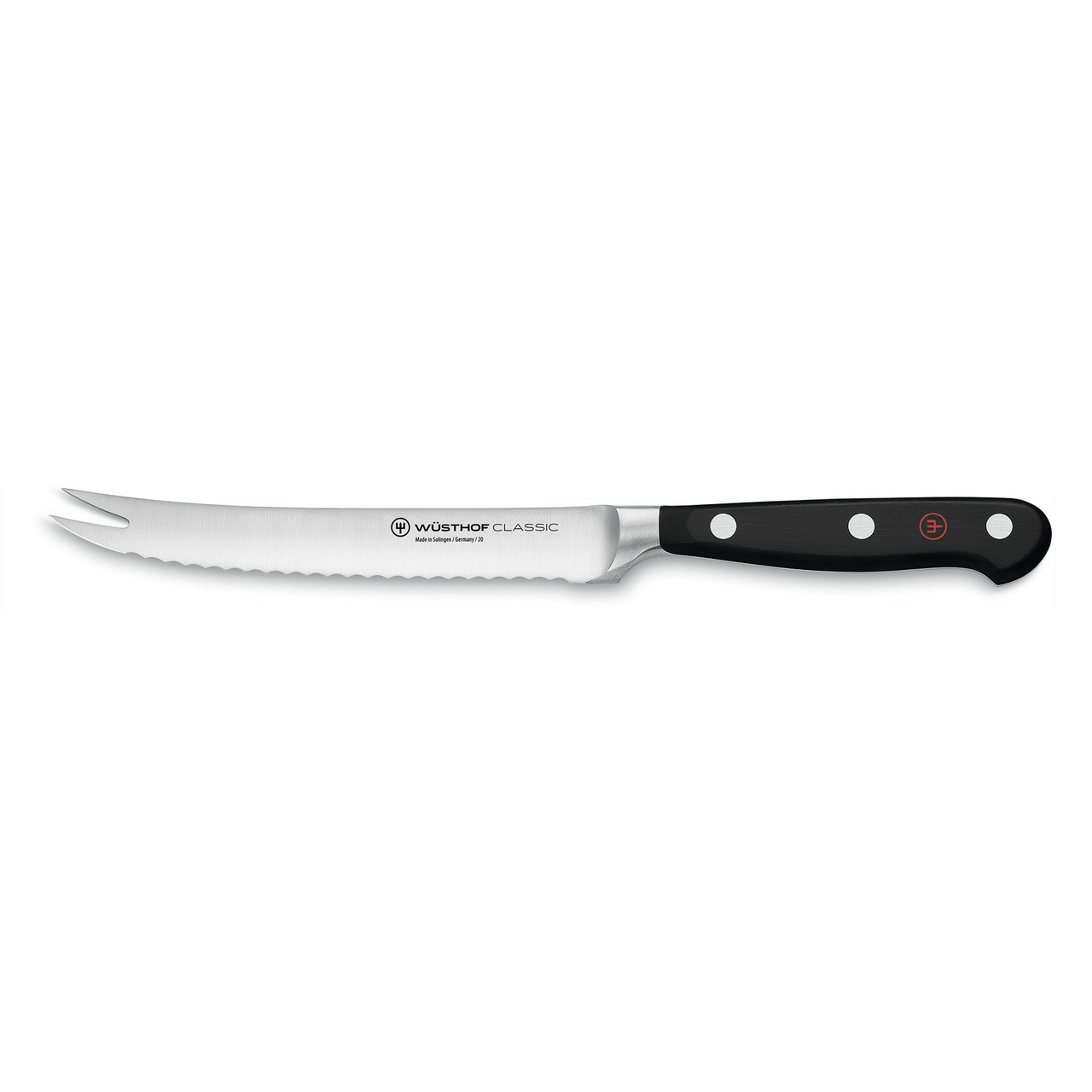 Classic, Tomatenmesser Klingenlänge 140 mm / 250 mm lang Wellenschliff